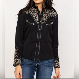 SCULLY Scroll Womens Embroidered Long Sleeve Pearl Snap Western Shirt